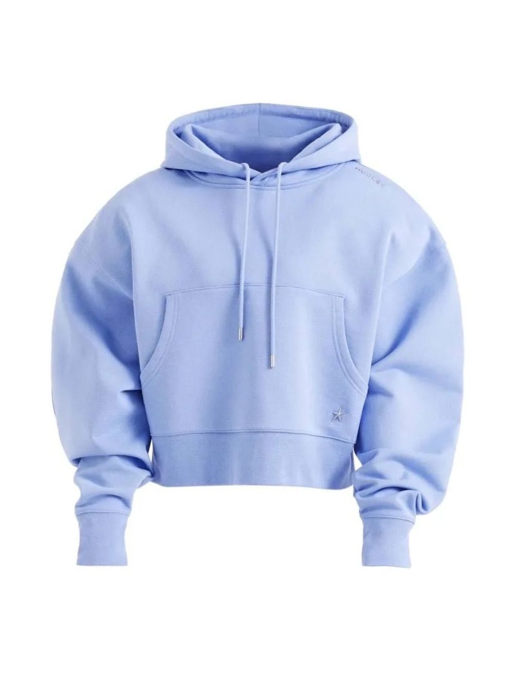Mugler x H&M Periwinkle Purple Silver Logo Hardware Batwing-Sleeved Hoodie Sz L